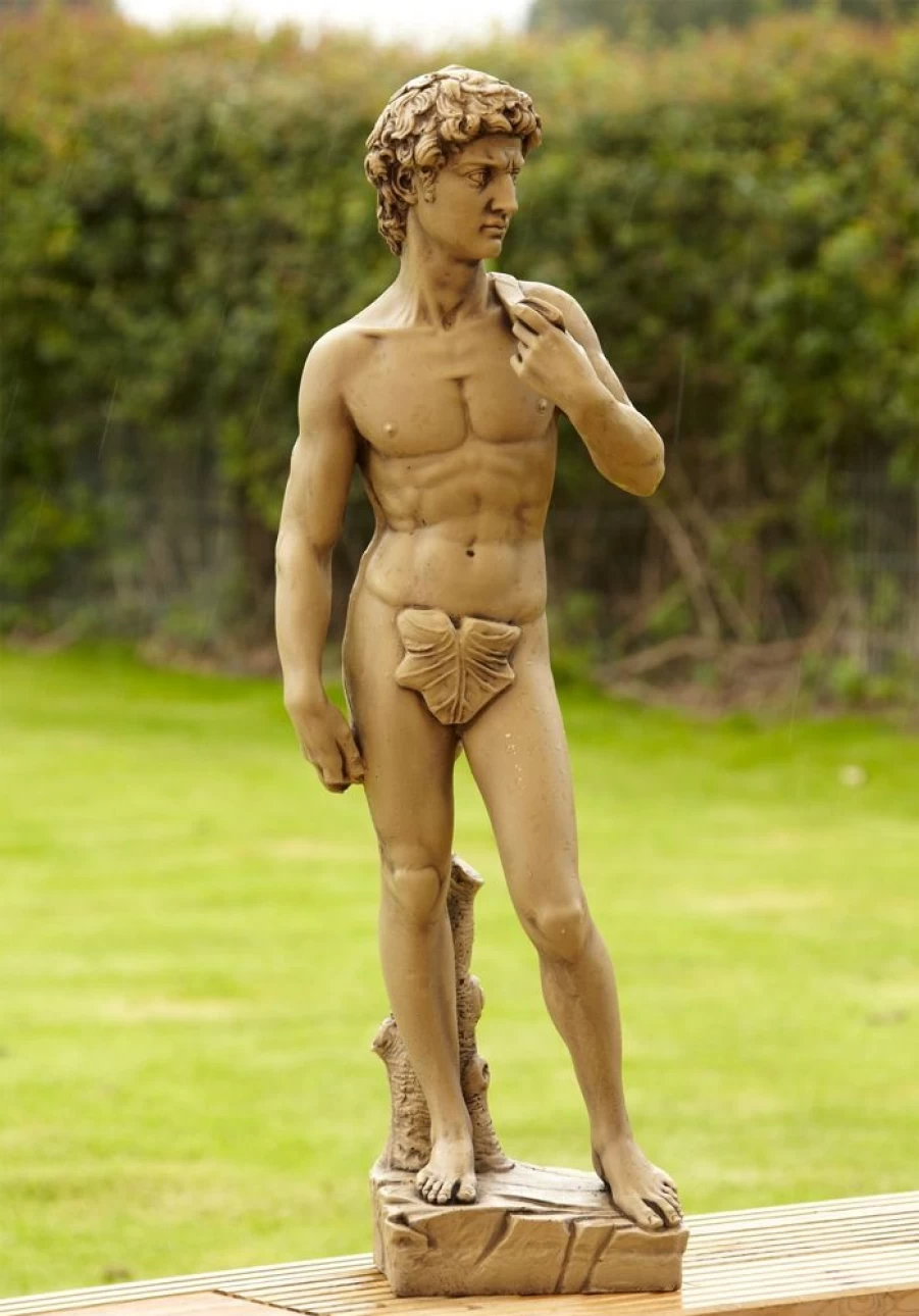"Michelangelo's David Statue 85cm Outdoor Garden Sculpture – Premium Stone Replica by STATUES & SCULPTURES"