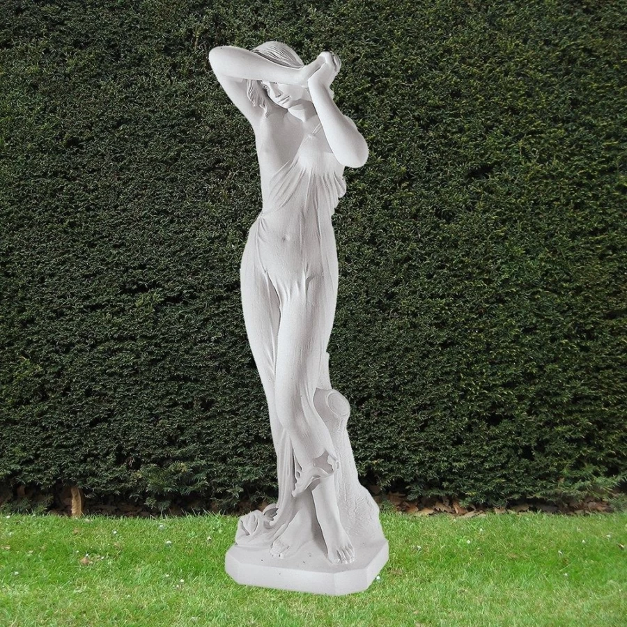 "STATUES & SCULPTURES 120cm Shy Maiden Marble Resin Outdoor Garden Statue for Decoration"