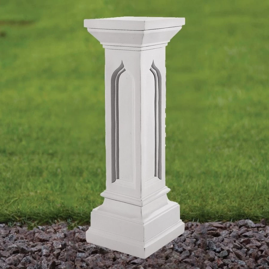 Gothic 69Cm Marble Resin Garden Pedestal Statue - Classic Outdoor Decor by STATUES & SCULPTURES