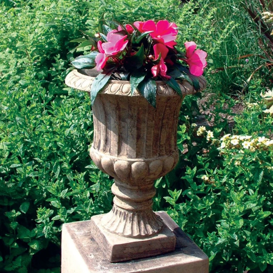 "STATUES & SCULPTURES Modena 24-Inch Stone Vase Planter for Garden Decor"