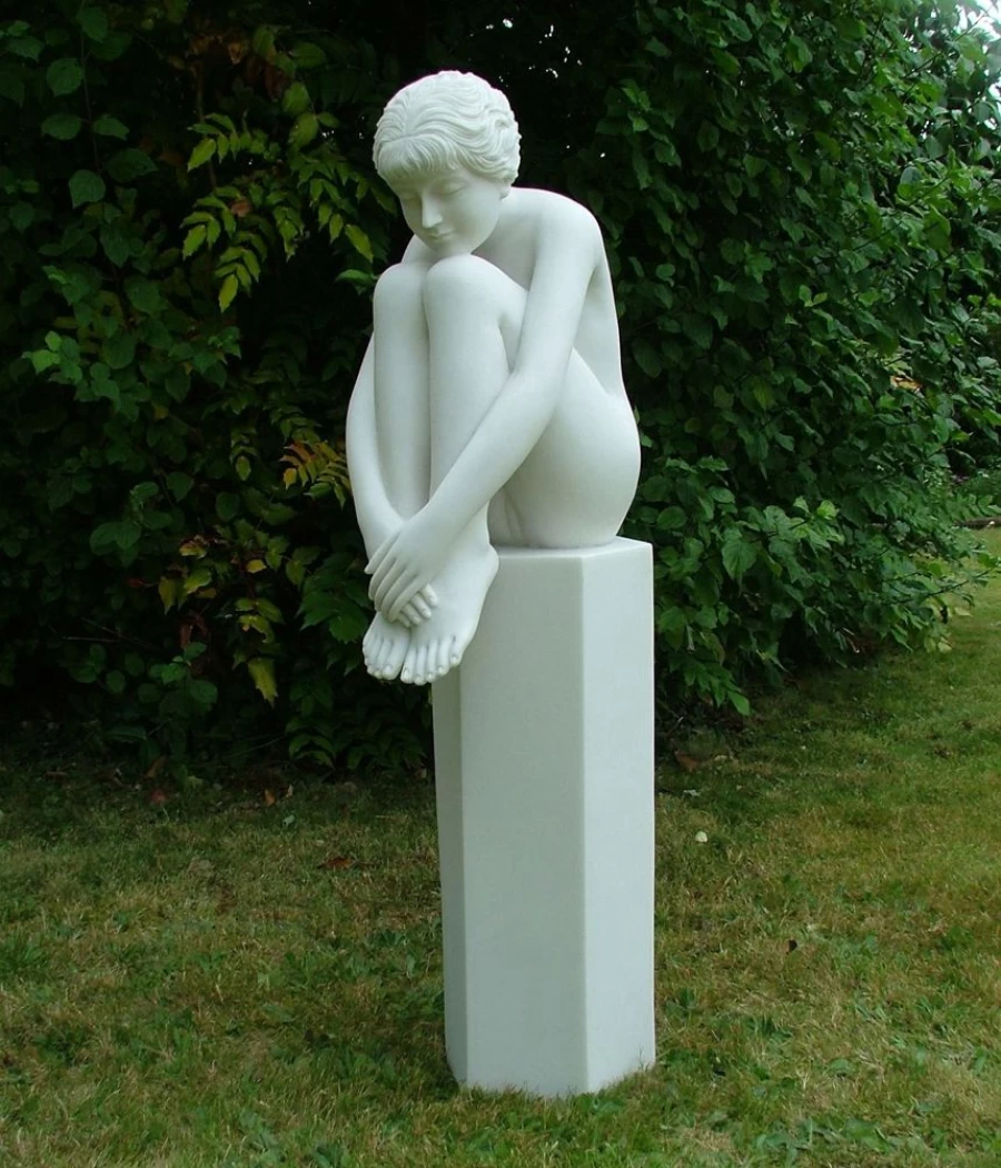 "STATUES & SCULPTURES Melina Nude Female Column Marble Garden Statue Classical Sculpture"