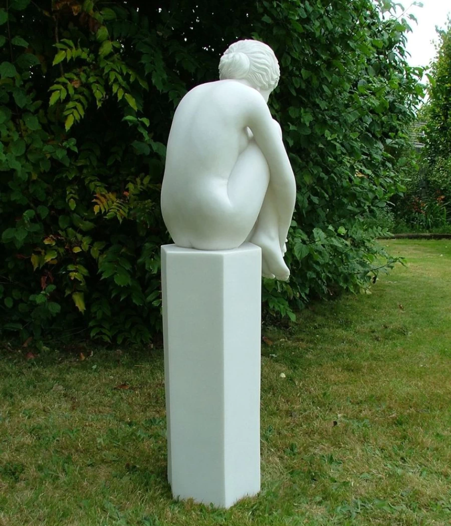 "STATUES & SCULPTURES Melina Nude Female Column Marble Garden Statue Classical Sculpture"