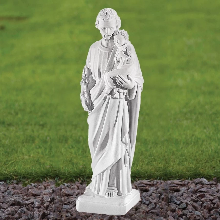 "St. Joseph 18-Inch Marble Resin Outdoor Garden Statue by STATUES & SCULPTURES"
