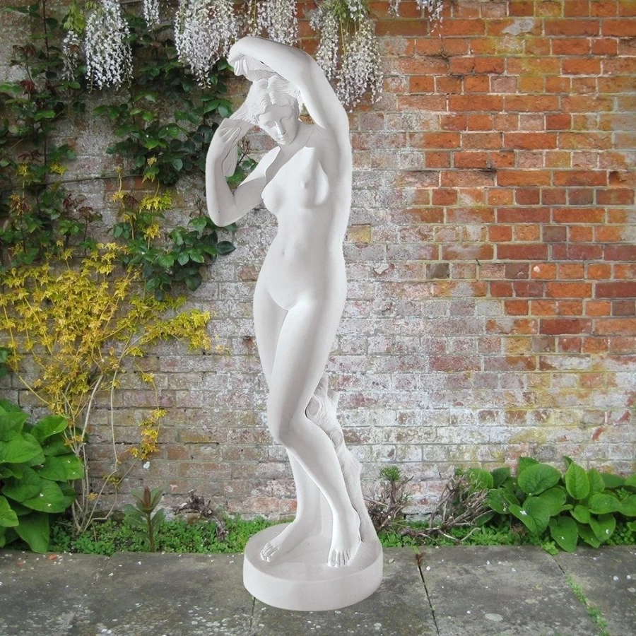"Venus Bath Statue 120cm Outdoor Garden Sculpture in Marble Resin by STATUES & SCULPTURES"