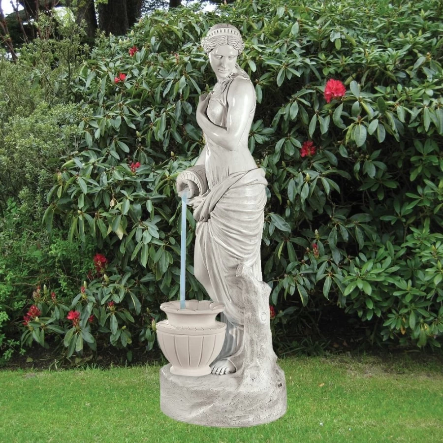 "Jug Lady 175cm Handcrafted Marble Resin Garden Statue with Water Feature – STATUES & SCULPTURES"