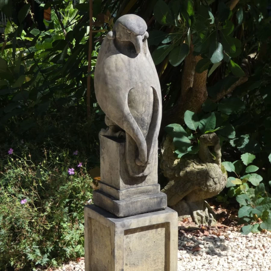 "Modern Eagle Stone Garden Statue on Pedestal – STATUES & SCULPTURES Collection"