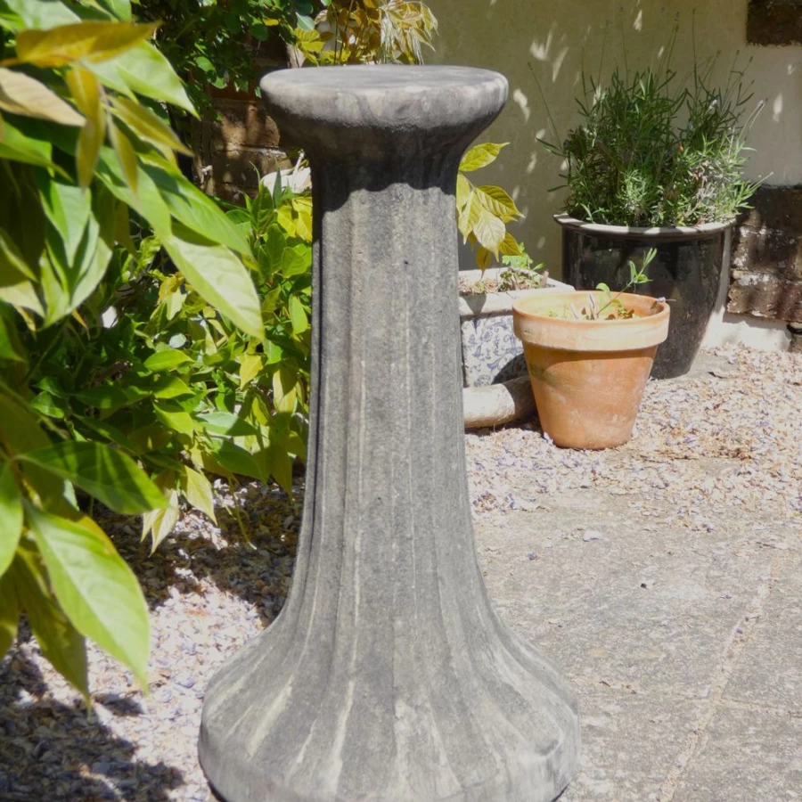 "STATUES & SCULPTURES Fluted Stone Column Pedestal for Garden Decor"