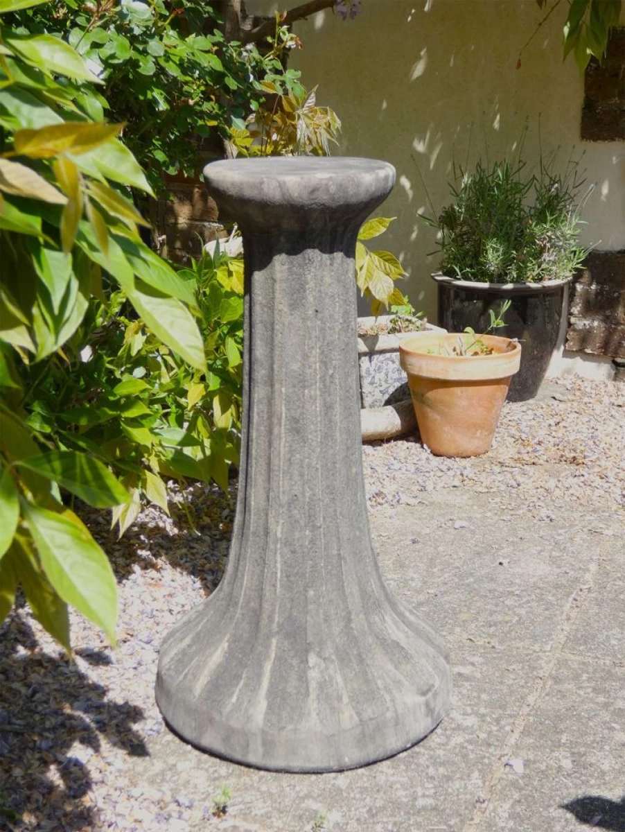 "STATUES & SCULPTURES Fluted Stone Column Pedestal for Garden Decor"