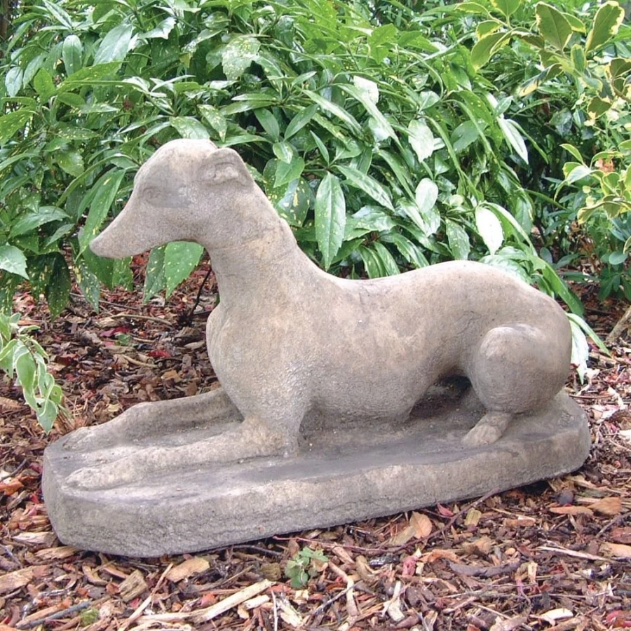 "STATUES & SCULPTURES Whippet Dog Stone Garden Statue - Outdoor Lawn Decor"