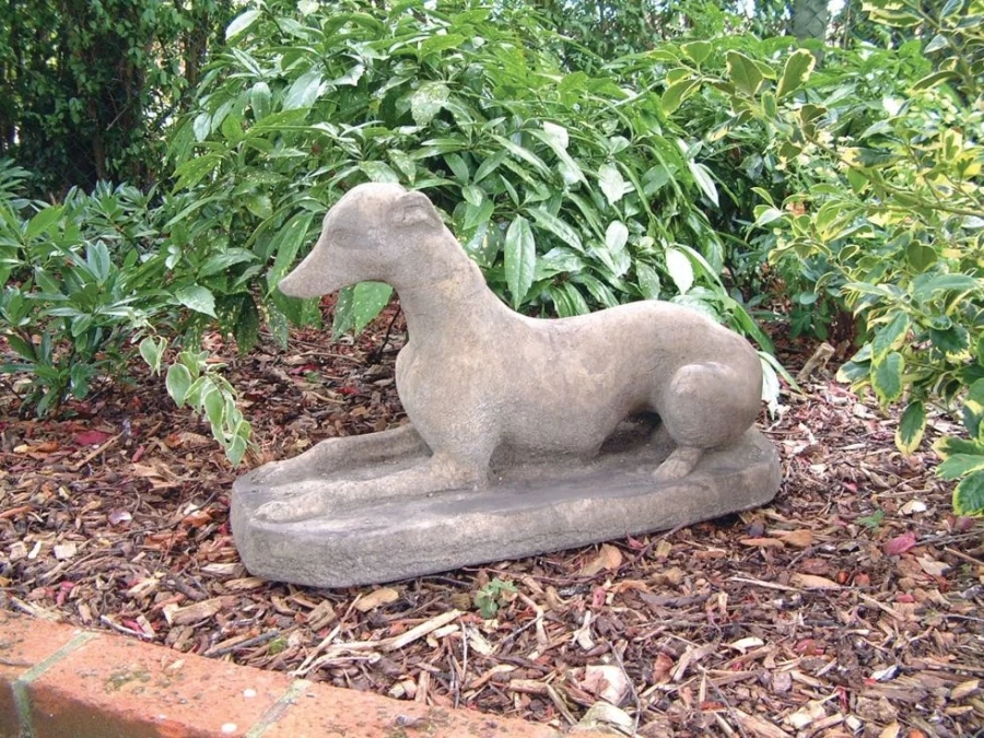 "STATUES & SCULPTURES Whippet Dog Stone Garden Statue - Outdoor Lawn Decor"
