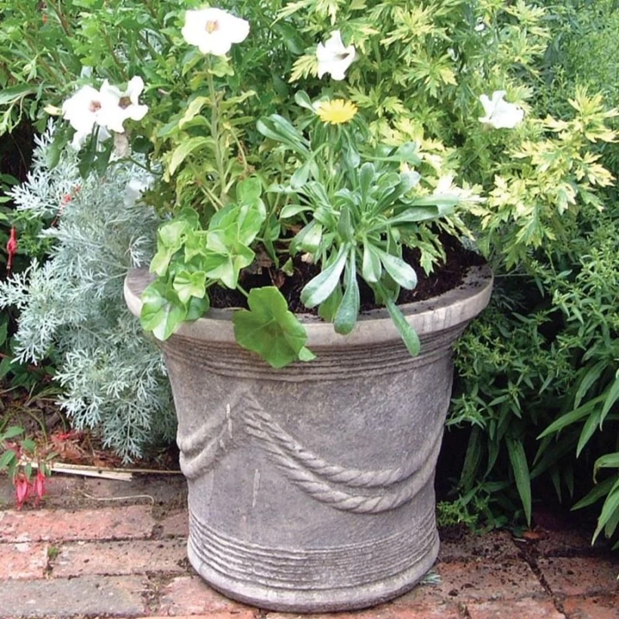 "STATUES & SCULPTURES Modena 27 Inch Stone Vase Planter for Garden Decor"