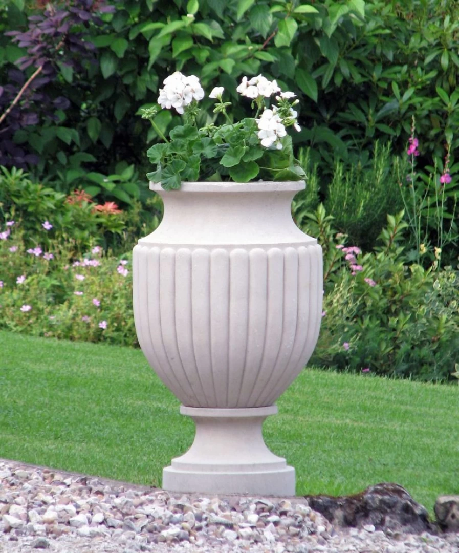 "STATUES & SCULPTURES Zeus Vase - Handcrafted Stone Garden Planter for Outdoor Decor"