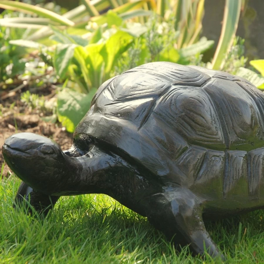 "STATUES & SCULPTURES Bronze Tortoise Garden Statue – Handcrafted Metal Tortoise Sculpture for Outdoor Decor"