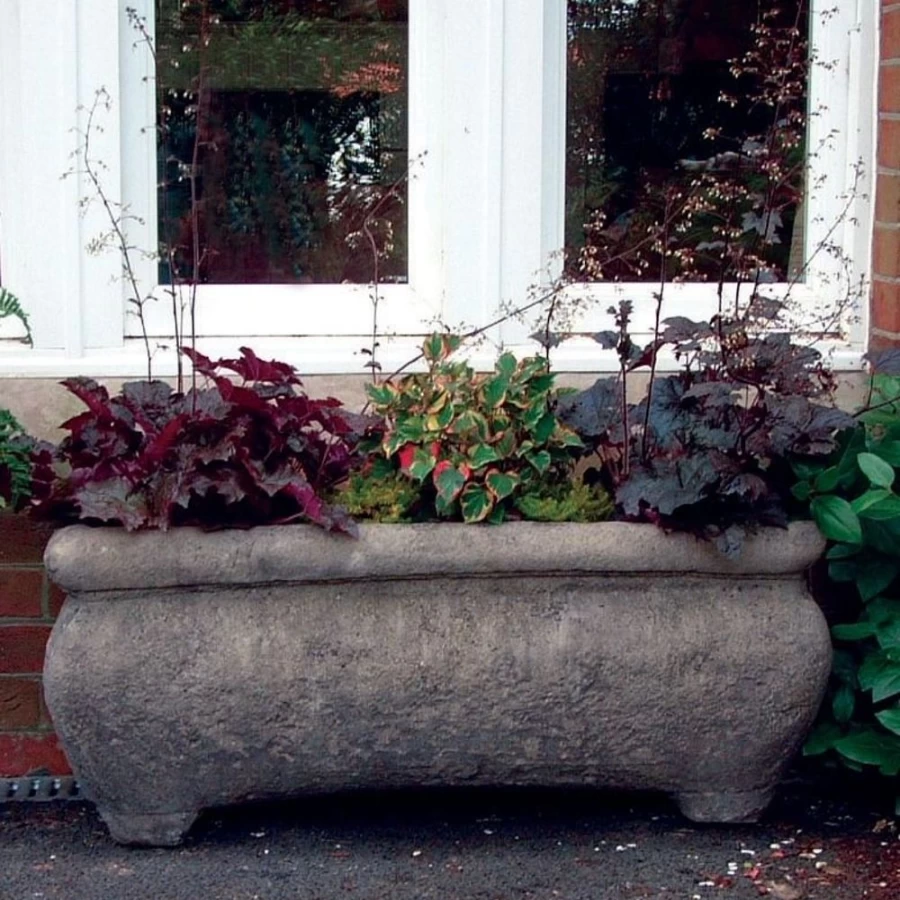 "STATUES & SCULPTURES 40Cm Stone Garden Planter – Continental Style Plant Trough"