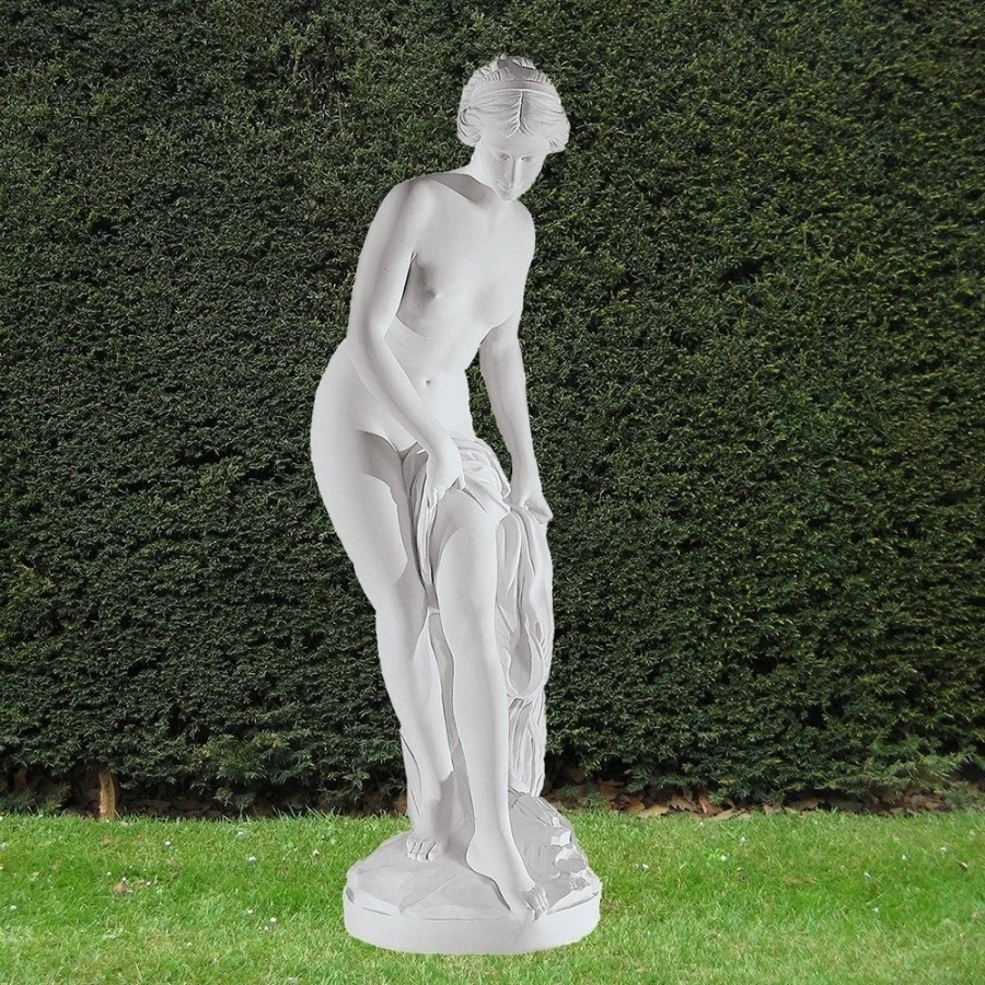 "STATUES & SCULPTURES 82cm Bathing Goddess Garden Statue - Handcrafted Marble Resin Outdoor Decor"