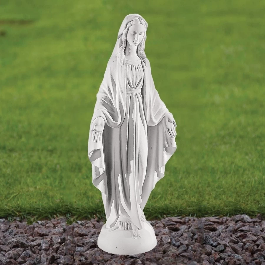 "42cm Virgin Mary Garden Statue - Handcrafted Marble Resin Religious Sculpture by STATUES & SCULPTURES"