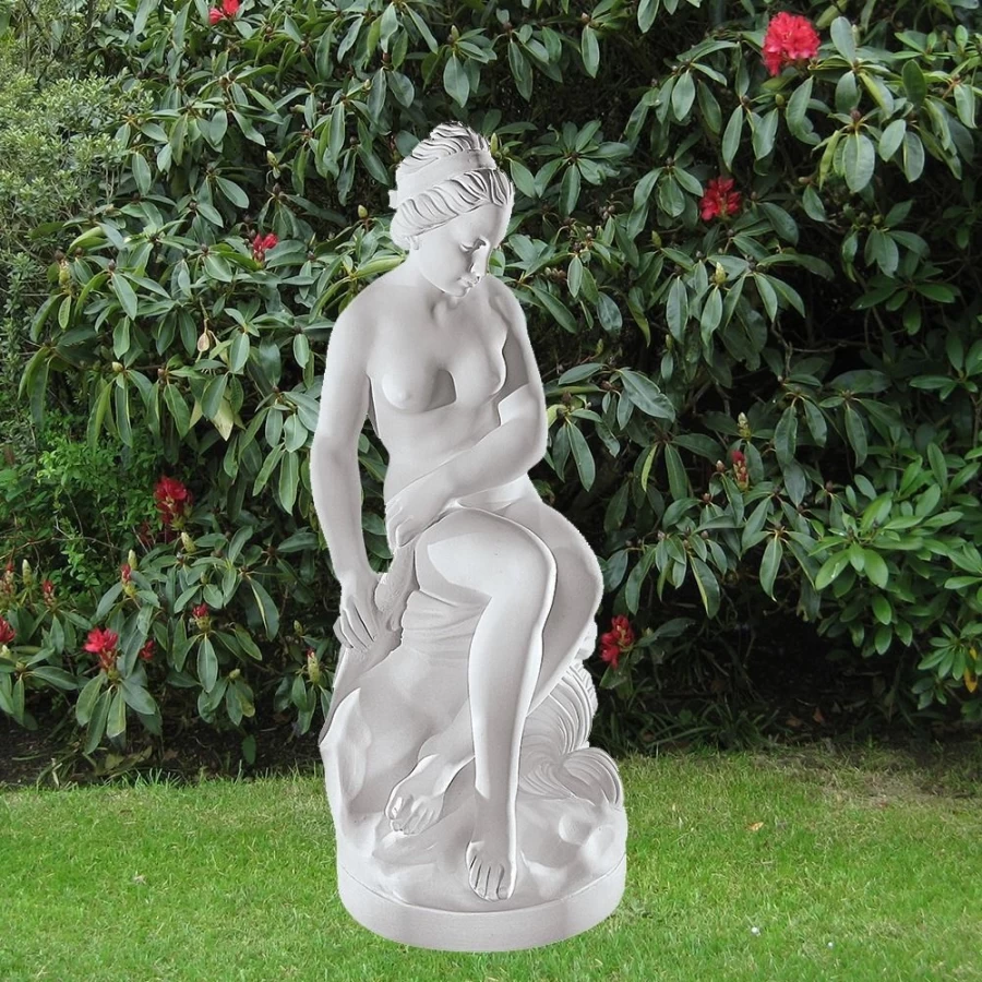 "Cleopatra 65Cm Marble Resin Garden Statue by STATUES & SCULPTURES – Elegant Outdoor Decorative Sculpture"
