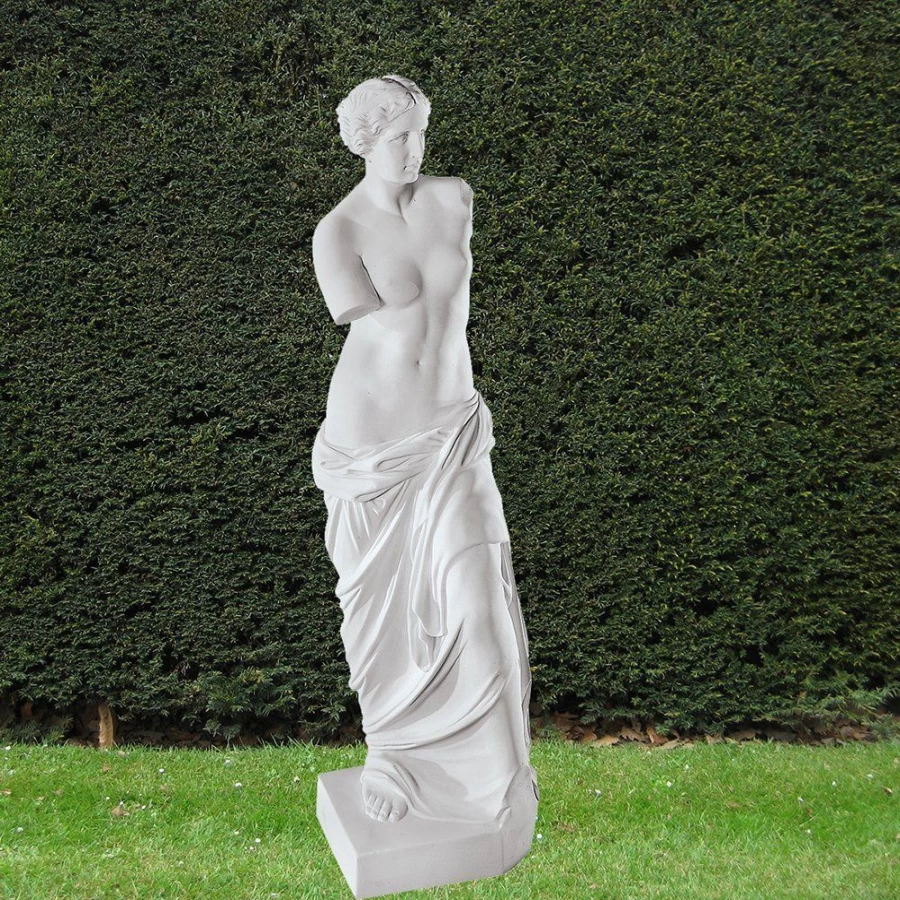 "Venus de Milo 63cm White Marble Resin Garden Statue – Classical Greek Sculpture for Outdoor Decor"